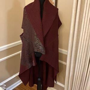 PierAntonio Gaspari Wool Cashmere Poncho Size 8 NWOT